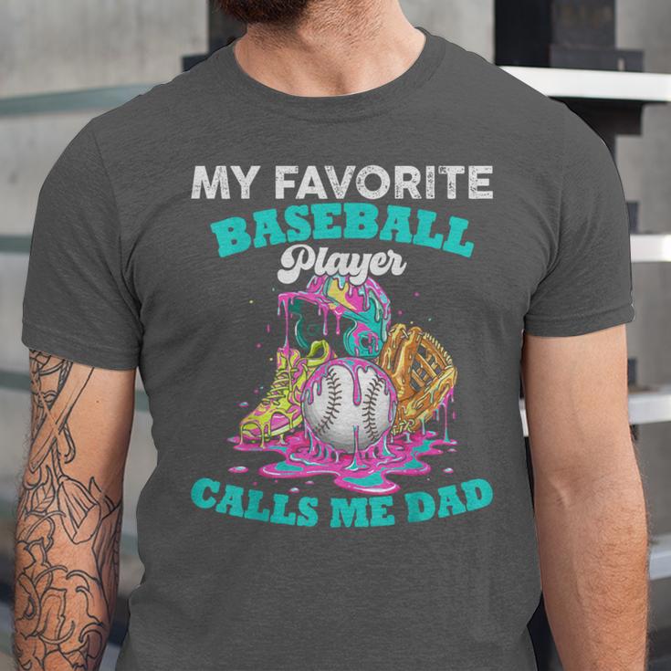 My Favorite Baseball Player Calls Me Dad Ice Cream Drip Unisex Jersey T-Shirt