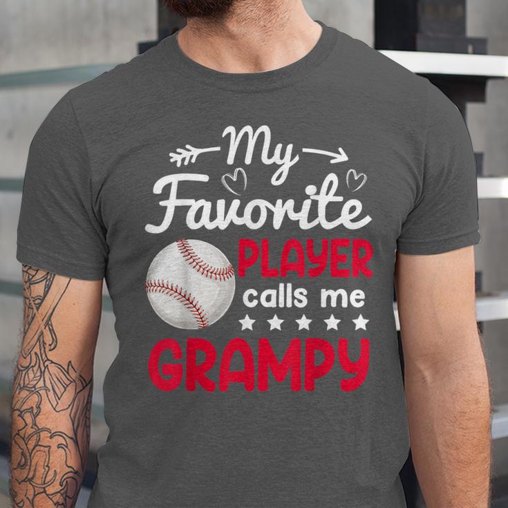 My Favorite Player Calls Me Grampy Baseball Grampy Unisex Jersey T-Shirt