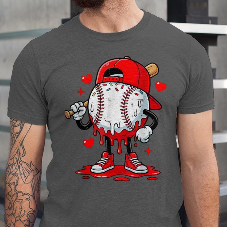 Game Day Baseball Drip Valentine Hearts Sport Lover Unisex Jersey T-Shirt