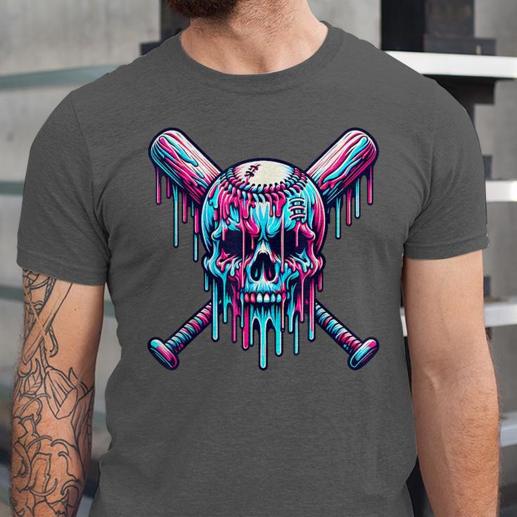 Halloween Baseball Skull Drip Baseball Lifestyle Boy Men Unisex Jersey T-Shirt