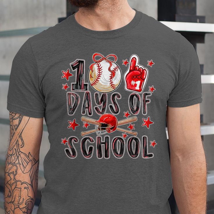 Happy 100 Days Of School Baseball Girls Coquette Bow Teacher Unisex Jersey T-Shirt Happy 100 Days Of School Baseball Girls Coquette Bow Teacher Unisex Jersey T-Shirt