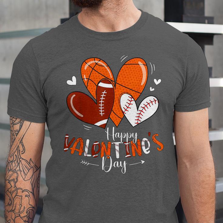 Happy Valentines Day Basketball Baseball Football Boys Unisex Jersey T-Shirt Happy Valentines Day Basketball Baseball Football Boys Unisex Jersey T-Shirt