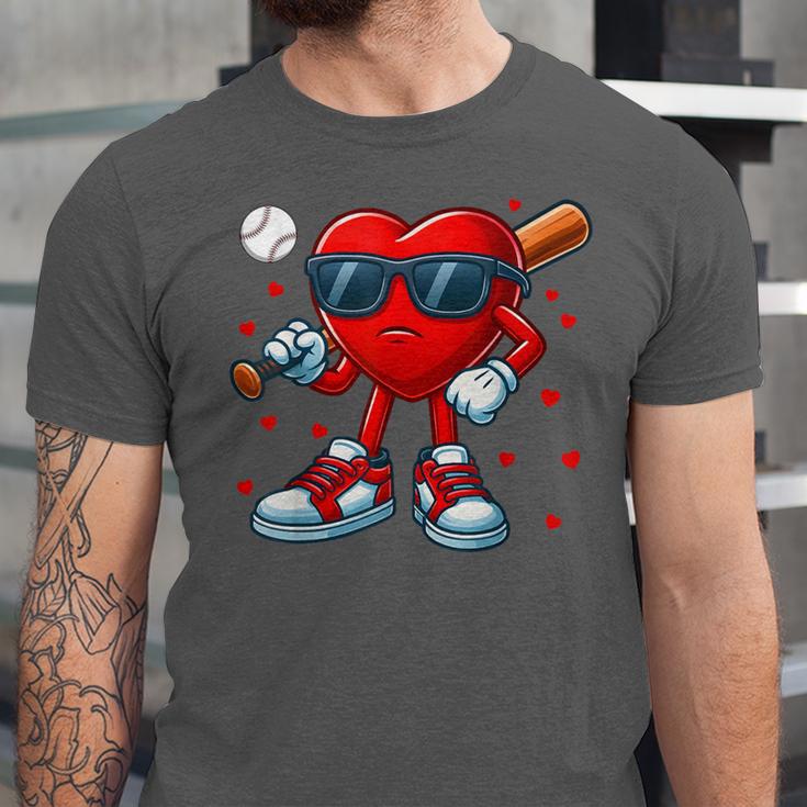Heart Love Baseball Valentine Outfit Men Boy Unisex Jersey T-Shirt