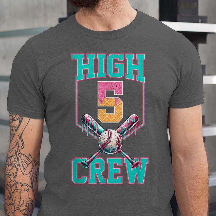Hi 5 Birthday Party Decorations For Boy Baseball Drip 5th Unisex Jersey T-Shirt Hi 5 Birthday Party Decorations For Boy Baseball Drip 5th Unisex Jersey T-Shirt