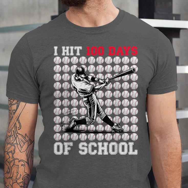 I Hit 100 Days Of School Baseball 100th Day Boys Kids Unisex Jersey T-Shirt