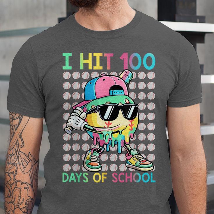 I Hit 100 Days Of School Baseball Drip 100th Day Of School Unisex Jersey T-Shirt I Hit 100 Days Of School Baseball Drip 100th Day Of School Unisex Jersey T-Shirt