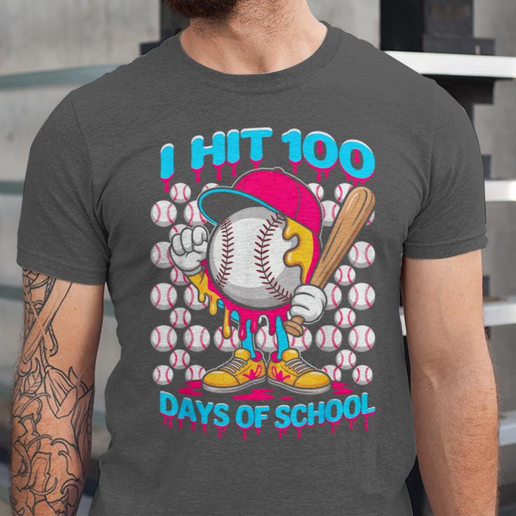 I Hit 100 Days Of School Baseball Ice Cream Drip Unisex Jersey T-Shirt I Hit 100 Days Of School Baseball Ice Cream Drip Unisex Jersey T-Shirt