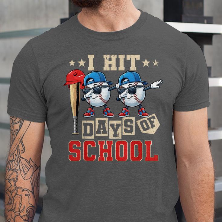 I Hit 100 Days Of School Baseball Kids Boy Teacher 100th Day Unisex Jersey T-Shirt