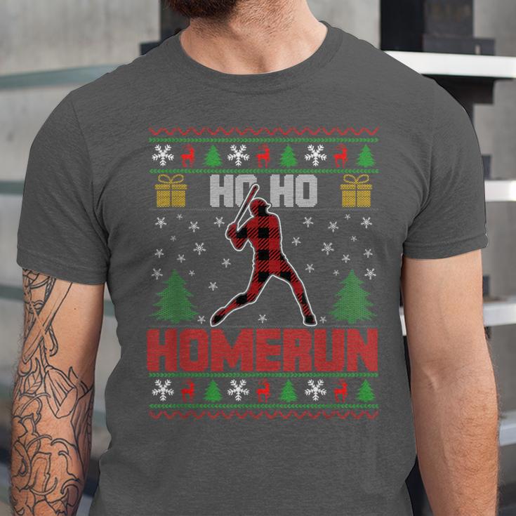 Ho Ho Homerun Xmas Sports Player Baseball Ugly Christmas Unisex Jersey T-Shirt Ho Ho Homerun Xmas Sports Player Baseball Ugly Christmas Unisex Jersey T-Shirt