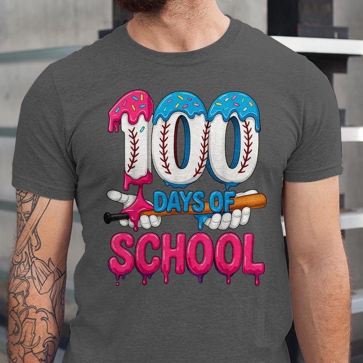 HUGvyn 100 Days Of School Baseball Ice Cream Teacher Student Unisex Jersey T-Shirt HUGvyn 100 Days Of School Baseball Ice Cream Teacher Student Unisex Jersey T-Shirt