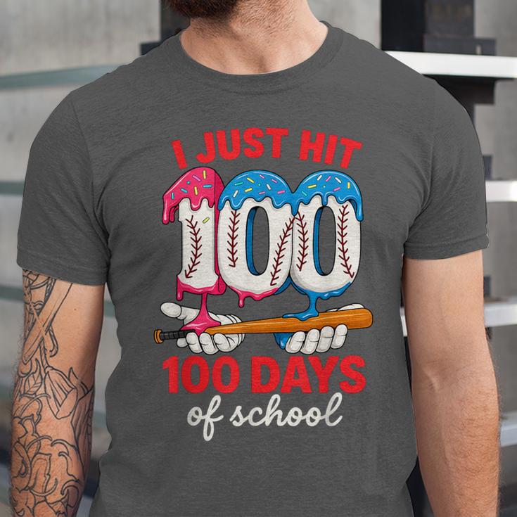 HUGvyn I Just Hit 100 Days Of School Baseball Ice Cream Boys Unisex Jersey T-Shirt HUGvyn I Just Hit 100 Days Of School Baseball Ice Cream Boys Unisex Jersey T-Shirt