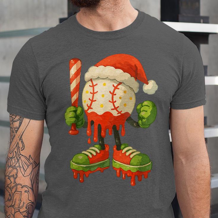 Ice Cream Drip Baseball Christmas Baseball Drip Candy Cane Unisex Jersey T-Shirt Ice Cream Drip Baseball Christmas Baseball Drip Candy Cane Unisex Jersey T-Shirt