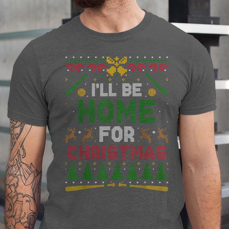 I’Ll Be Home For Christmas Baseball Ugly Sweater Unisex Jersey T-Shirt