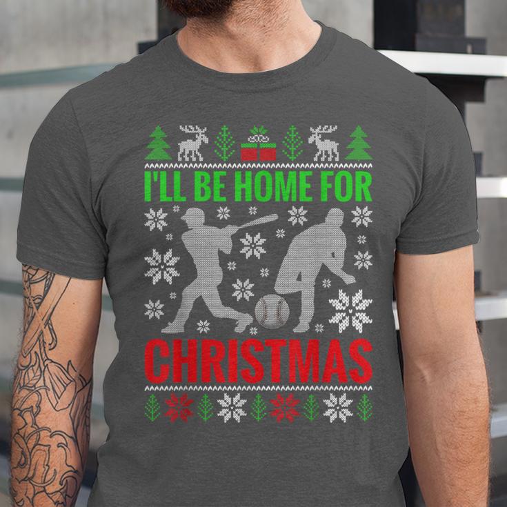 I'Ll Be Home For Christmas Baseball Xmas Unisex Jersey T-Shirt I'Ll Be Home For Christmas Baseball Xmas Unisex Jersey T-Shirt