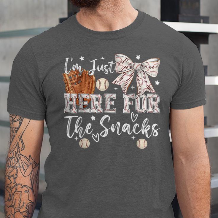 I'm Just Here For The Snacks Baseball Coquette Game Day Girl Unisex Jersey T-Shirt I'm Just Here For The Snacks Baseball Coquette Game Day Girl Unisex Jersey T-Shirt