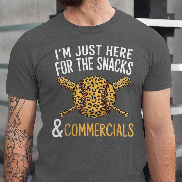 I'm Just Here For The Snacks And Commercials Baseball Unisex Jersey T-Shirt I'm Just Here For The Snacks And Commercials Baseball Unisex Jersey T-Shirt