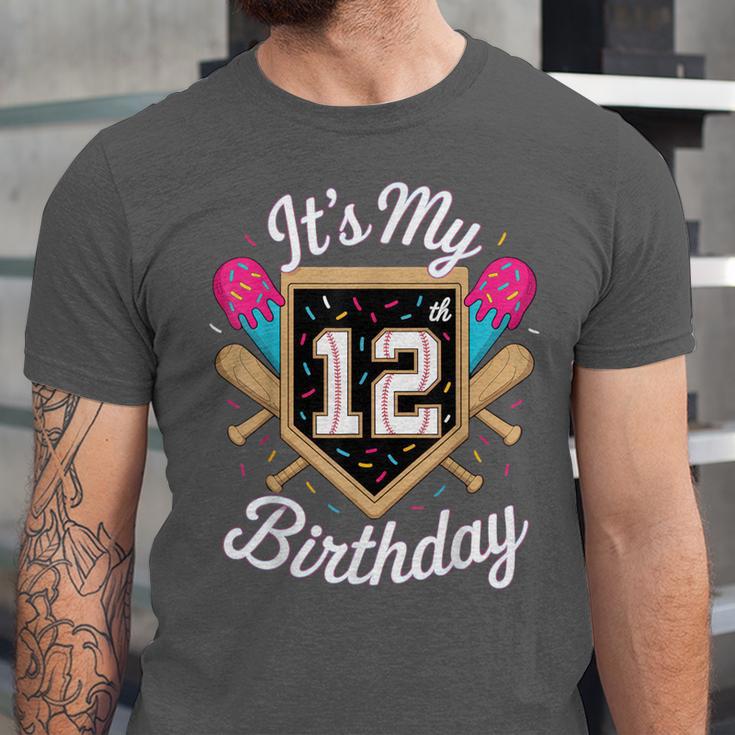 It's My 12th Birthday Baseball Fan Celebration Unisex Jersey T-Shirt