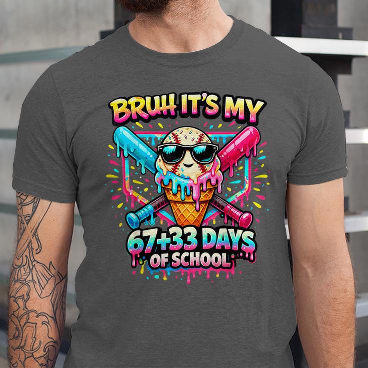 It's My 6733 Days Of School Baseball Ice Cream Dripping Unisex Jersey T-Shirt It's My 6733 Days Of School Baseball Ice Cream Dripping Unisex Jersey T-Shirt