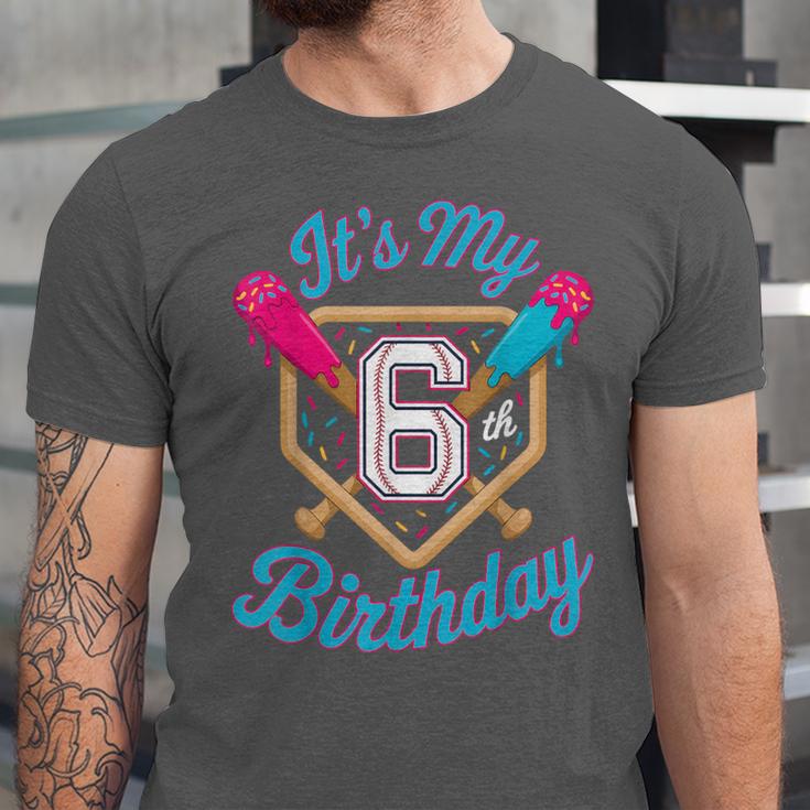 It's My 6th Birthday Baseball Fan Fun Party Celebration Unisex Jersey T-Shirt It's My 6th Birthday Baseball Fan Fun Party Celebration Unisex Jersey T-Shirt