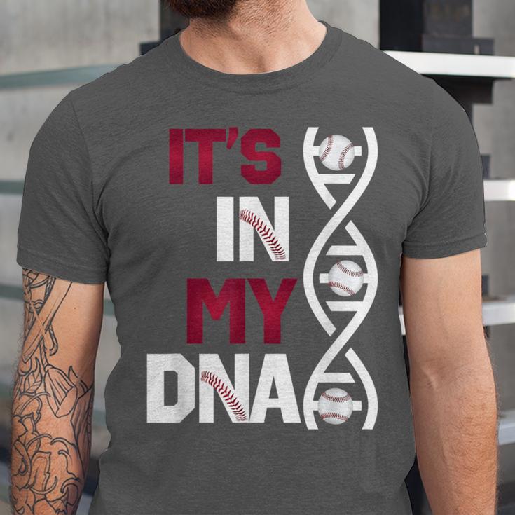 ITS In My DNA Baseball Sport Player Saying Unisex Jersey T-Shirt ITS In My DNA Baseball Sport Player Saying Unisex Jersey T-Shirt