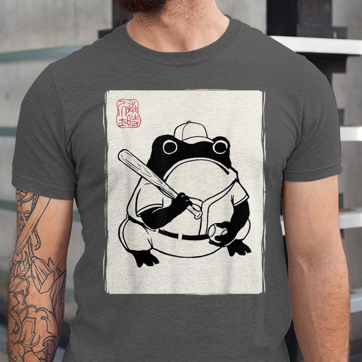 Japanese Grumpy Frog Baseball Player Baseball Unisex Jersey T-Shirt Japanese Grumpy Frog Baseball Player Baseball Unisex Jersey T-Shirt