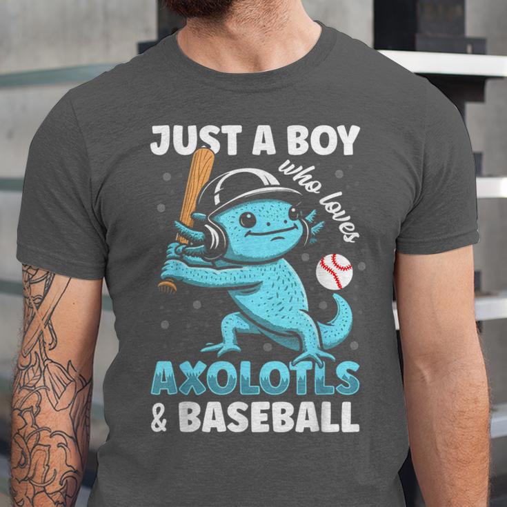 Just A Boy Who Loves Axolotls & Baseball Unisex Jersey T-Shirt Just A Boy Who Loves Axolotls & Baseball Unisex Jersey T-Shirt