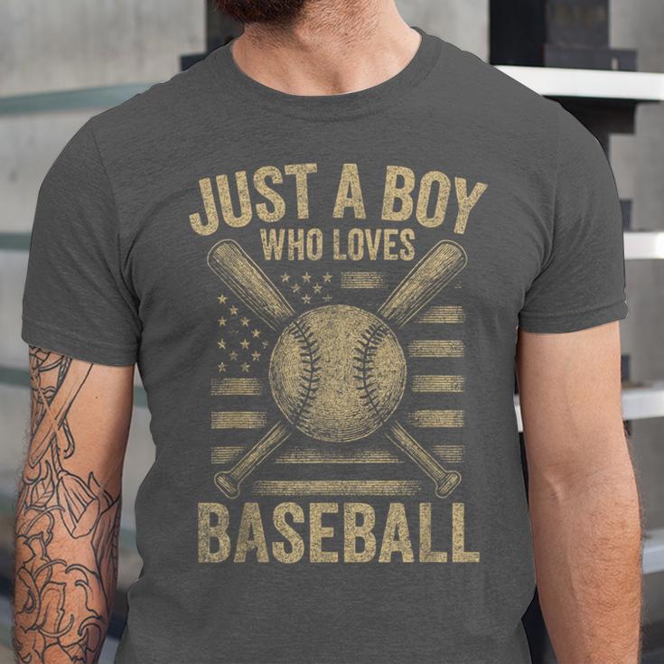 Just a Boy Who Loves Baseball Unisex Jersey T-Shirt