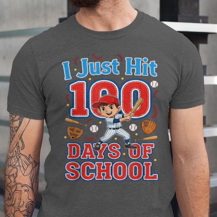 I Just Hit 100 Days Of School Baseball 100th Day Boys Kids Unisex Jersey T-Shirt
