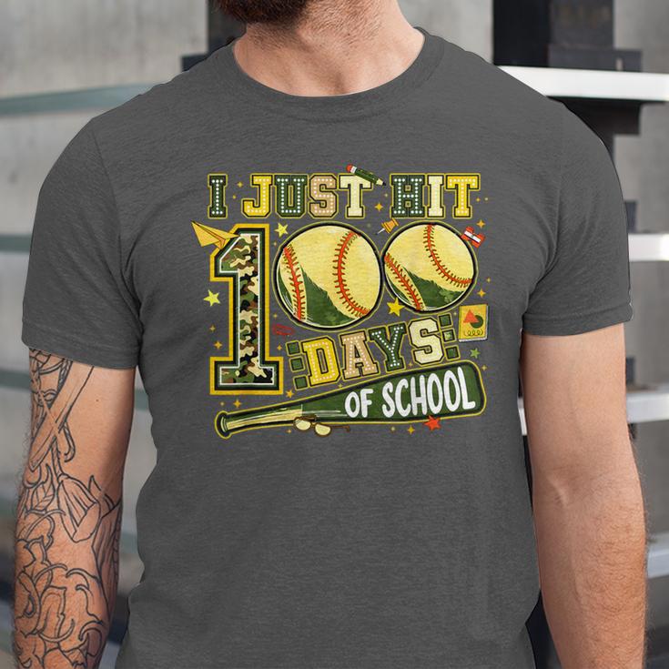 I Just Hit 100 Days Of School Baseball Teacher Boy Girl Kid Unisex Jersey T-Shirt