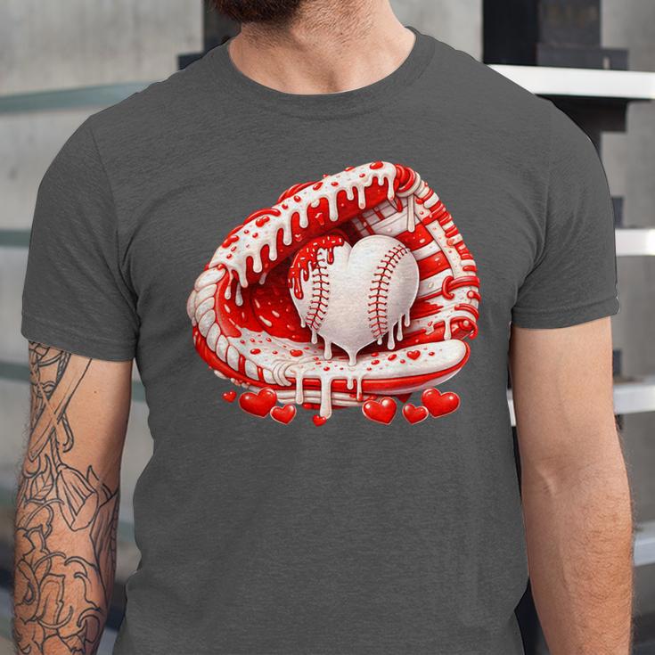 Kid Drip Ice Cream Baseball Heart Catcher Valentines Day Boy Unisex Jersey T-Shirt