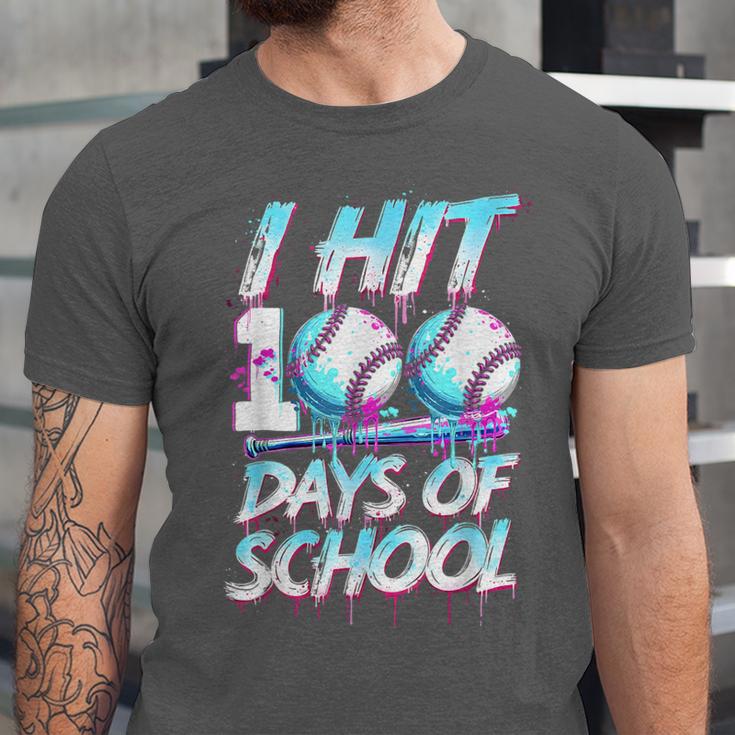 Kids 100 Days Of School 100th Day Baseball Ice Cream Drip Unisex Jersey T-Shirt Kids 100 Days Of School 100th Day Baseball Ice Cream Drip Unisex Jersey T-Shirt