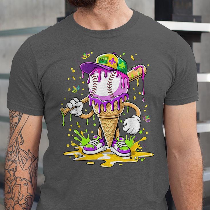 Kids Baseball Drip Ice Cream Apparel Kids Boys Mardi Gras Unisex Jersey T-Shirt Kids Baseball Drip Ice Cream Apparel Kids Boys Mardi Gras Unisex Jersey T-Shirt