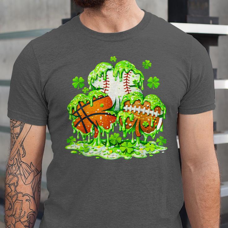 Kids St Patricks Day Shamrock Basketball Baseball Football Unisex Jersey T-Shirt