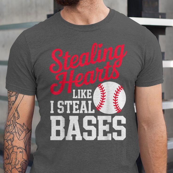 Kids Stealing Hearts Cute Baseball Boys Unisex Jersey T-Shirt