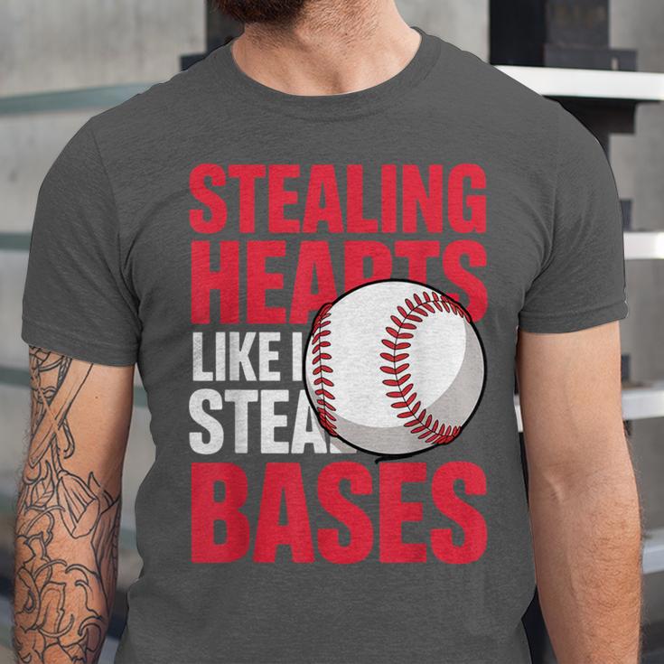 Kids Stealing Hearts Like I Steal Bases Cute Baseball Boys Unisex Jersey T-Shirt Kids Stealing Hearts Like I Steal Bases Cute Baseball Boys Unisex Jersey T-Shirt