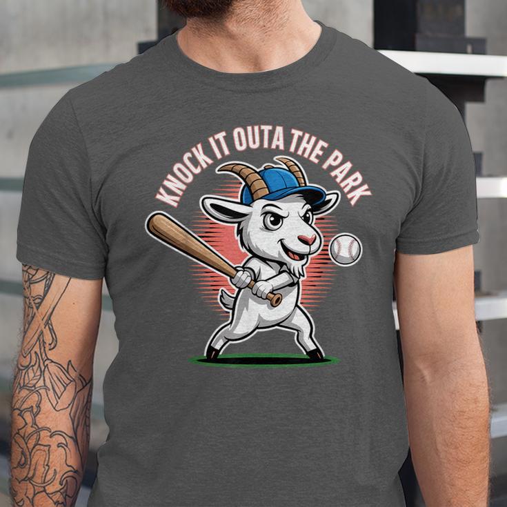 Knock It Outa The Park Baseball Goat Home Run Unisex Jersey T-Shirt Knock It Outa The Park Baseball Goat Home Run Unisex Jersey T-Shirt