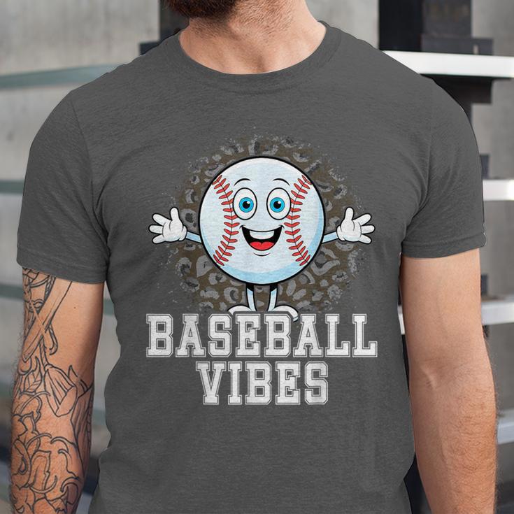 Leopard Baseball Vibes Game Day Softball Life Mom Unisex Jersey T-Shirt