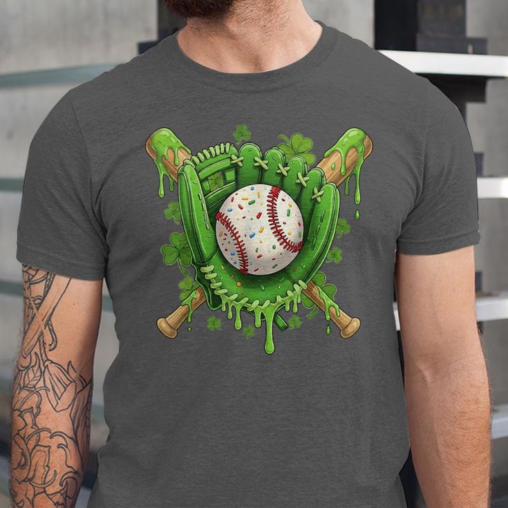 Lucky Shamrock Baseball Gloves Drip St Patrick's Day Boys Unisex Jersey T-Shirt Lucky Shamrock Baseball Gloves Drip St Patrick's Day Boys Unisex Jersey T-Shirt