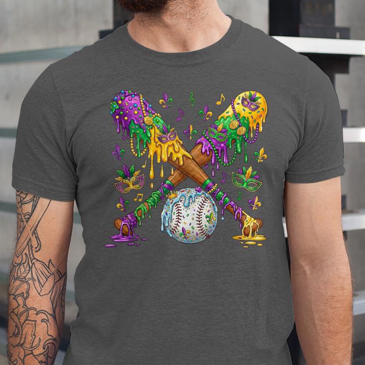 Mardi Gras Baseball Drip Shirt Cool Dripping Baseball Drip Unisex Jersey T-Shirt