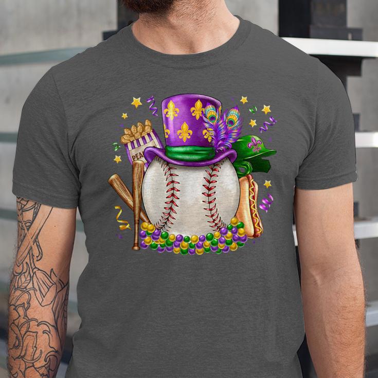 Mardi Gras Baseball Jester Hat Fleur De Lis Boys Girls Kids Unisex Jersey T-Shirt