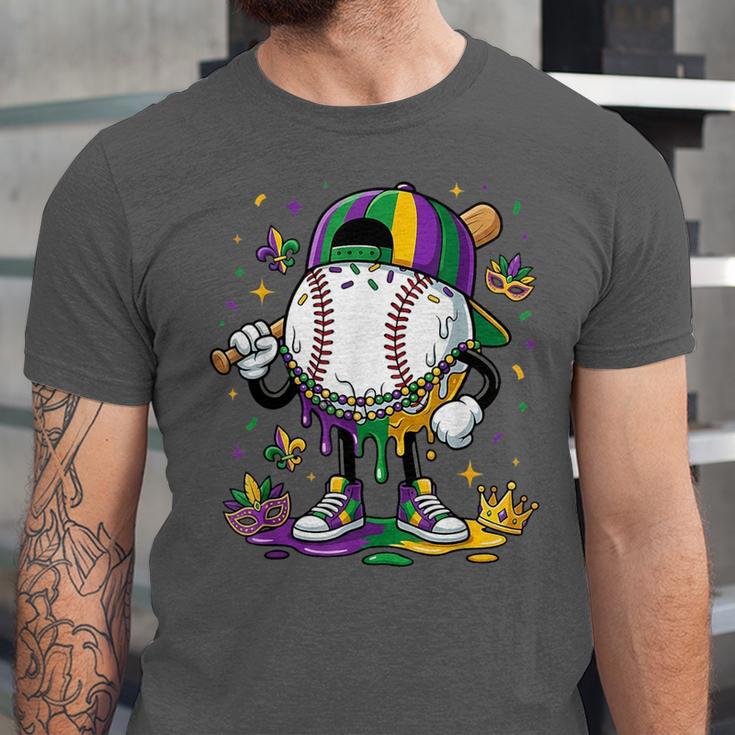Mardi Gras Ice Cream Drip Baseball Carnival Party Mask Boys Unisex Jersey T-Shirt Mardi Gras Ice Cream Drip Baseball Carnival Party Mask Boys Unisex Jersey T-Shirt