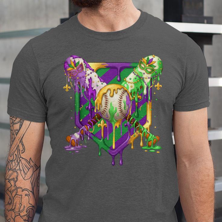 Mardi Gras Ice Cream Drip Baseball Sports For Men Women Kids Unisex Jersey T-Shirt