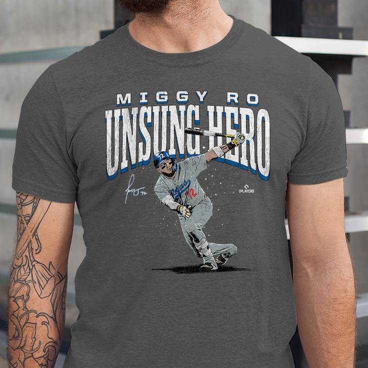 Miguel Rojas Unsung Hero Los Angeles Baseball MLBPA Unisex Jersey T-Shirt Miguel Rojas Unsung Hero Los Angeles Baseball MLBPA Unisex Jersey T-Shirt