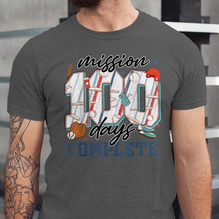 Mission 100 Days Complete Baseball 100th Day Of School Boys Unisex Jersey T-Shirt