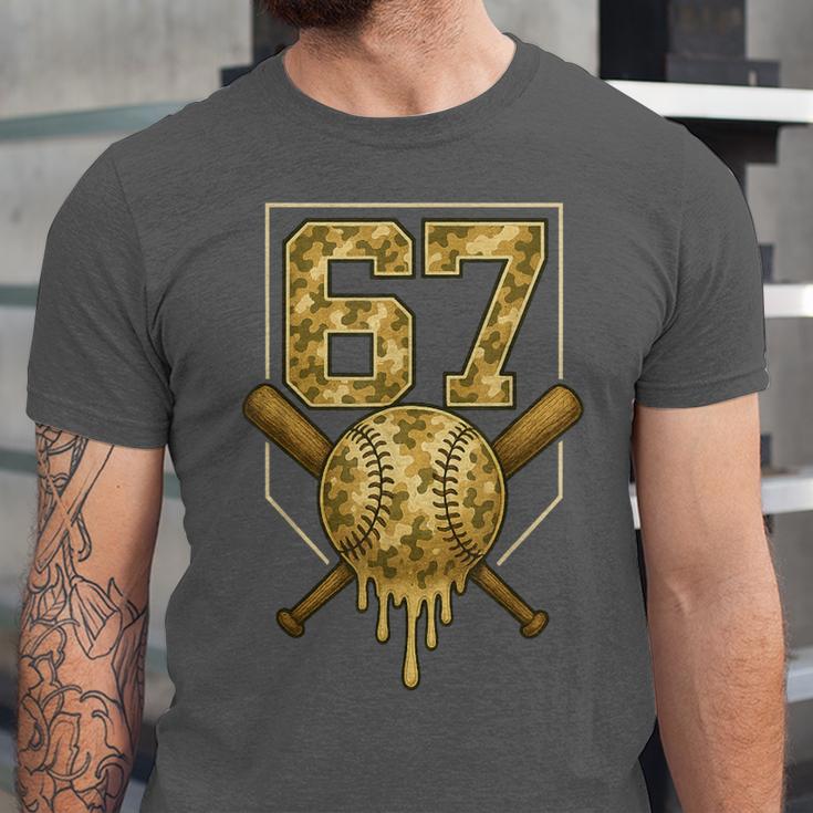 Number 67 Baseball Drip Camo Six Seven Meme Boys Kids Unisex Jersey T-Shirt Number 67 Baseball Drip Camo Six Seven Meme Boys Kids Unisex Jersey T-Shirt