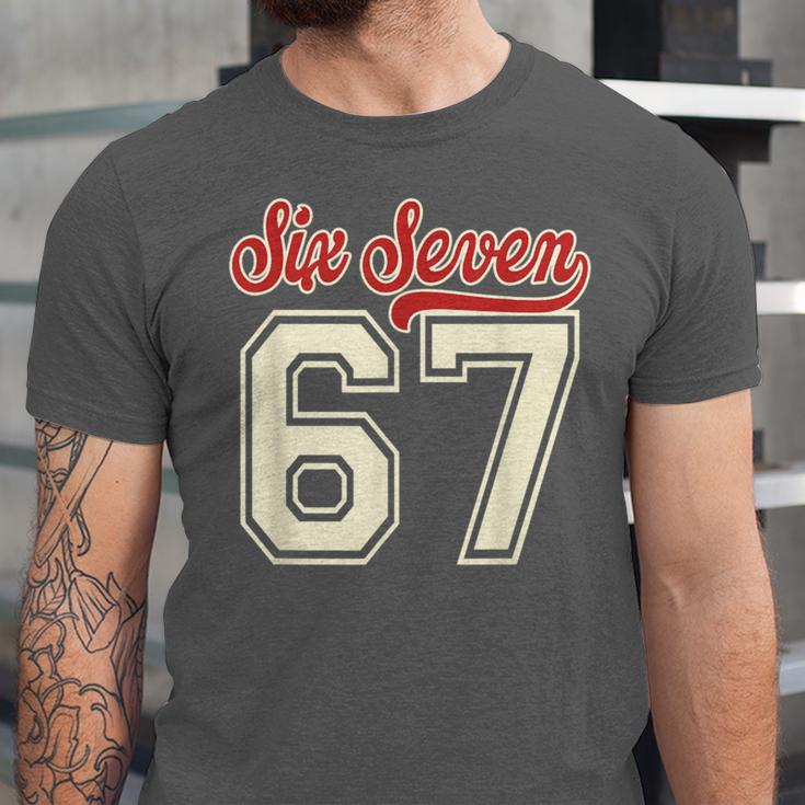 Number 67 Meme Six Seven Baseball Style Kids Boy Teen Unisex Jersey T-Shirt Number 67 Meme Six Seven Baseball Style Kids Boy Teen Unisex Jersey T-Shirt
