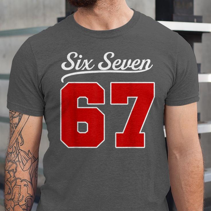 Number 67 Numbered Six Seven Baseball Jersey Style Team 67 Unisex Jersey T-Shirt Number 67 Numbered Six Seven Baseball Jersey Style Team 67 Unisex Jersey T-Shirt
