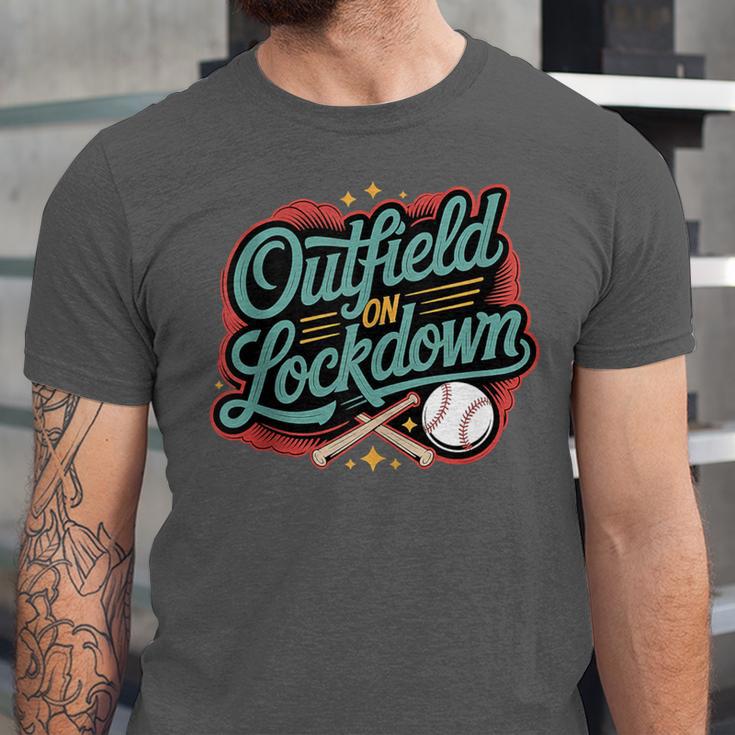 Outfield On Lockdown Baseball Defense Sports Unisex Jersey T-Shirt Outfield On Lockdown Baseball Defense Sports Unisex Jersey T-Shirt