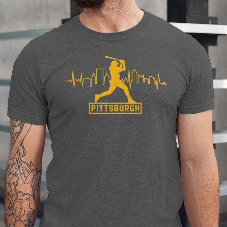 Pittsburgh Lovers Skyline Retro Baseball Heartbeat Men Women Unisex Jersey T-Shirt Pittsburgh Lovers Skyline Retro Baseball Heartbeat Men Women Unisex Jersey T-Shirt