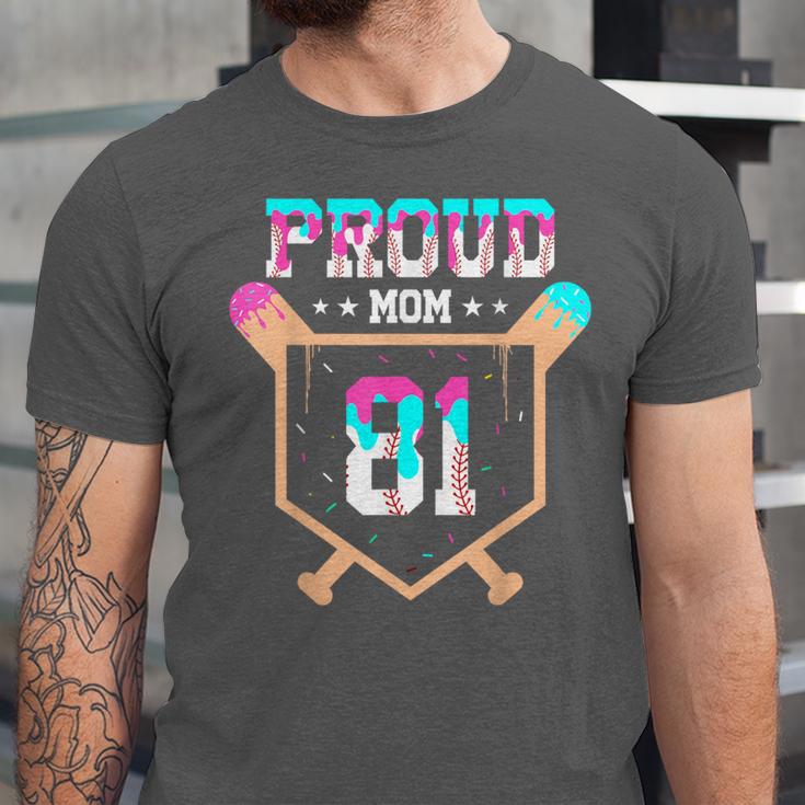 Proud Mom Baseball Player Number 81 Ice Cream Drip Unisex Jersey T-Shirt